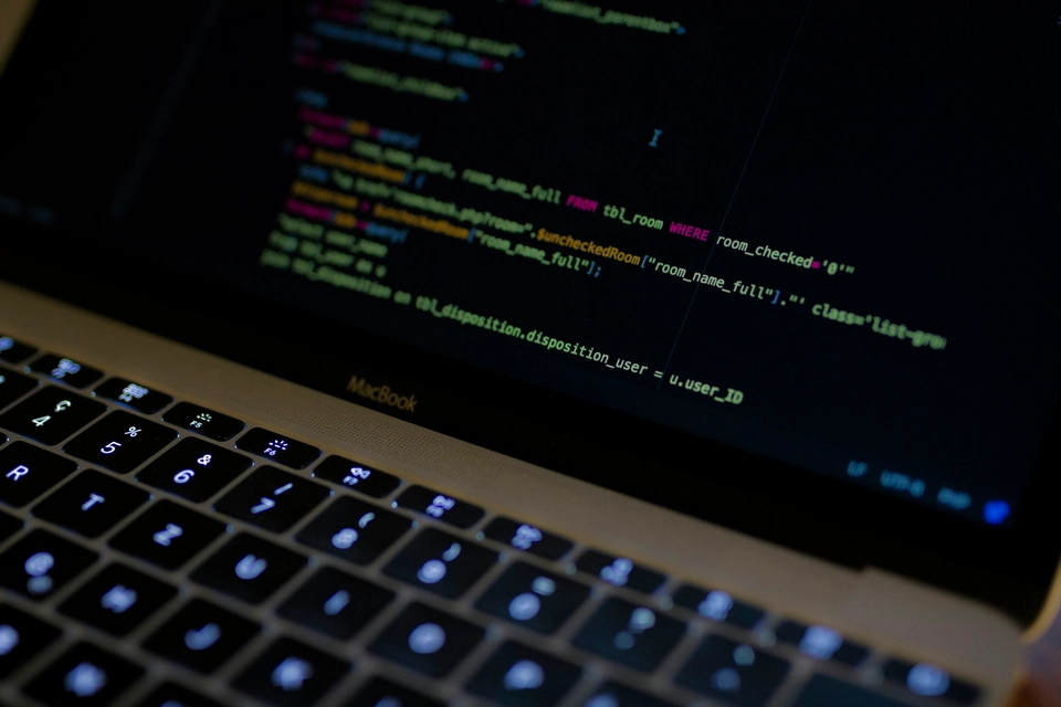 Picture of code on a laptop screen